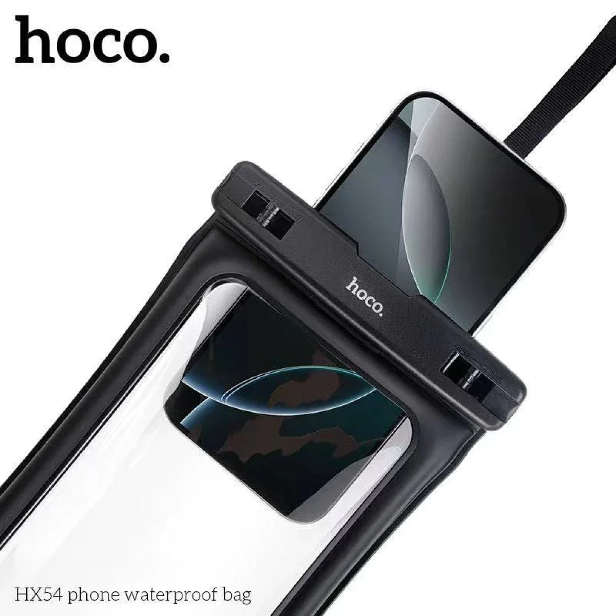 HOCO HX54 IPX8 Waterproof Phone Pouch with Anti-Sinking Airbag - Black - Image 3
