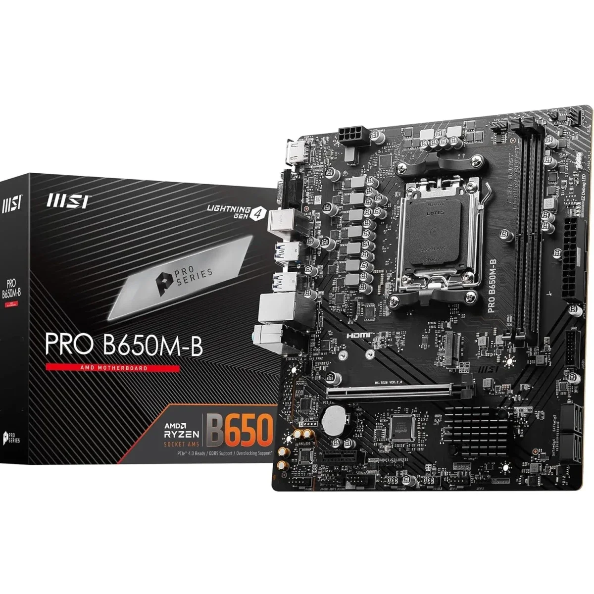 لوحة أم MSI PRO B650M-B بشريحة B650، مقاس Micro-ATX، مقبس AM5، DDR5، PCIe 4.0، منفذ M.2 Gen4 واحد، LAN 2.5G - Thumbnail 2