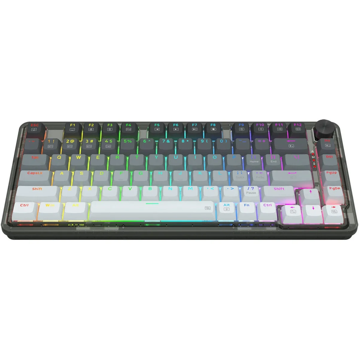 كيبورد ألعاب ميكانيكي Redragon K673GG PRO لاسلكي RGB بنسبة 75%، 81 مفتاح، سويتش أحمر - Thumbnail 5