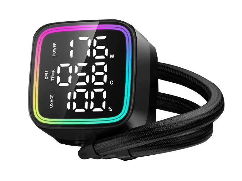 مبرد سائل للمعالج DeepCool LD240 مقاس 240mm AIO مع مضخة الجيل الخامس بسرعة 3400 RPM وإضاءة ARGB وشاشة حالة المعالج الفورية - Thumbnail 9