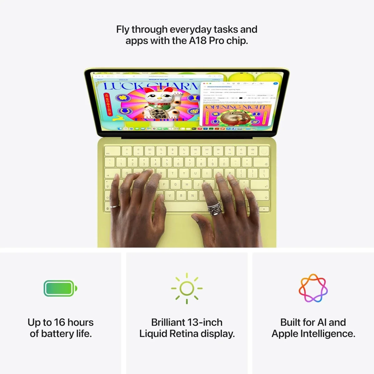 Apple MacBook NEO 13 (2026) Laptop A18 Pro 512GB 8GB 2.4K IPS - Citrus - Image 5