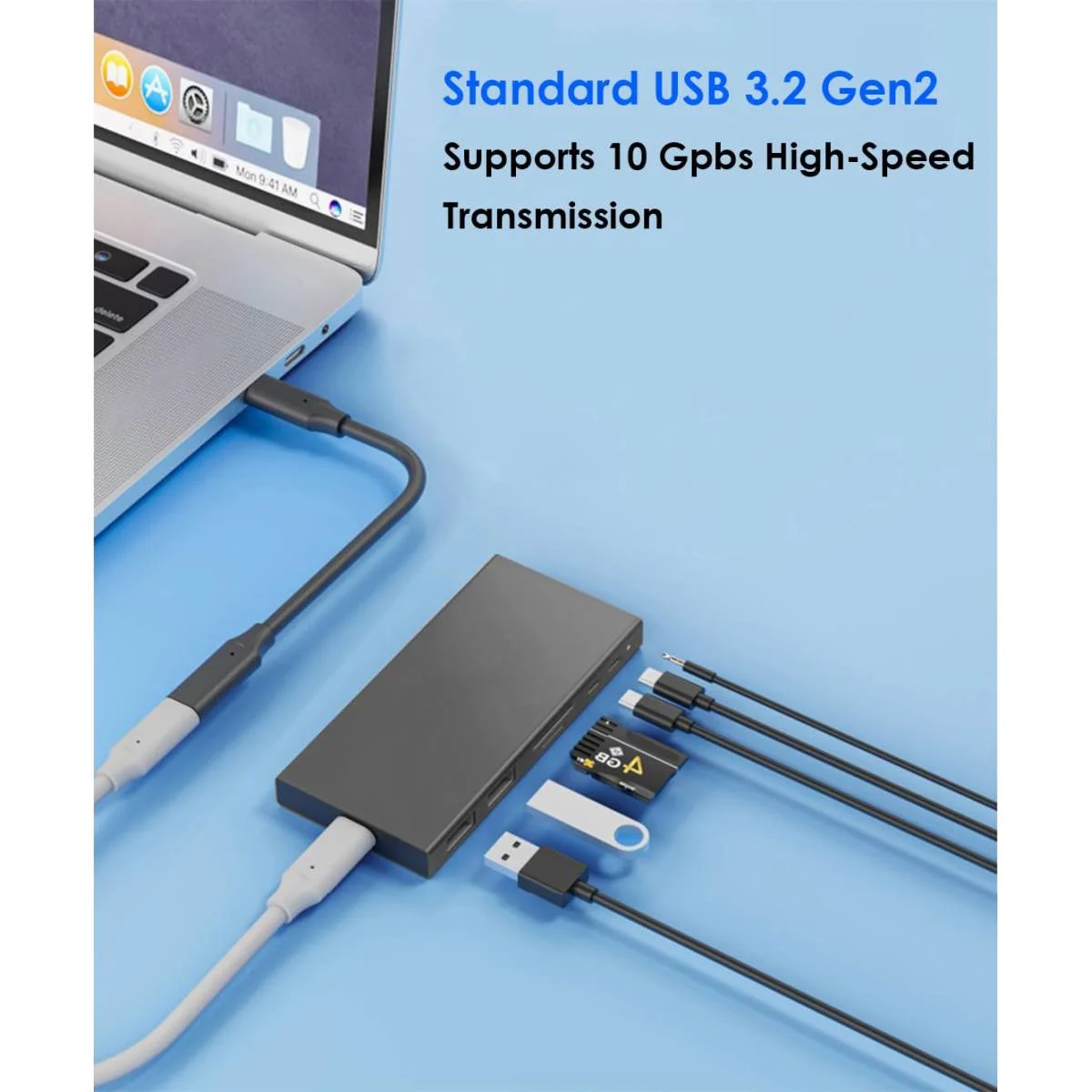 كيبل تمديد GLINK USB-C ذكر إلى أنثى 1.5 متر، USB 3.2 بسرعة 10Gbps وقدرة 100W ودقة 4K 60Hz - Image 4