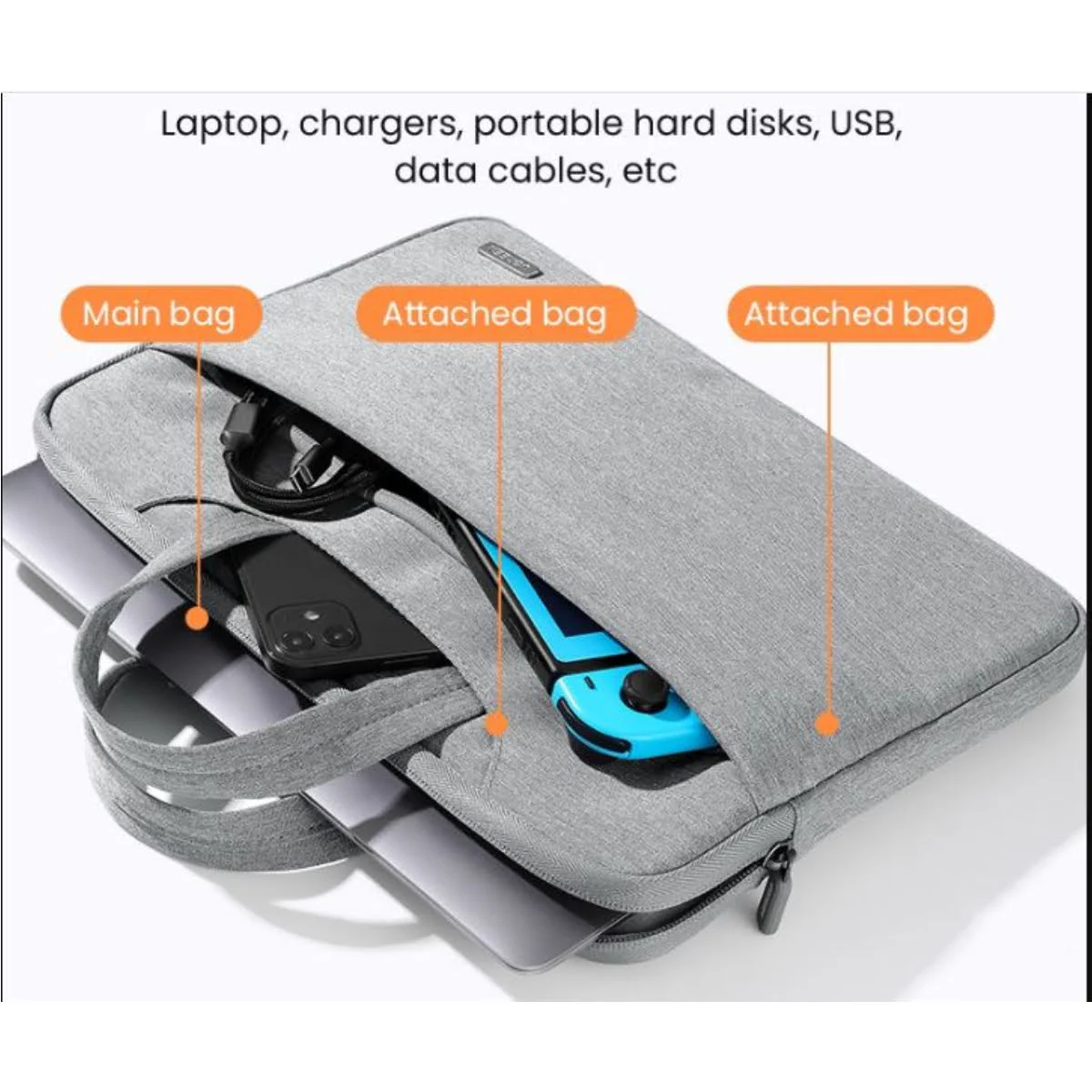 حقيبة لابتوب Ugreen 50337 مقاس 14–14.9 إنش – رمادي - Image 4