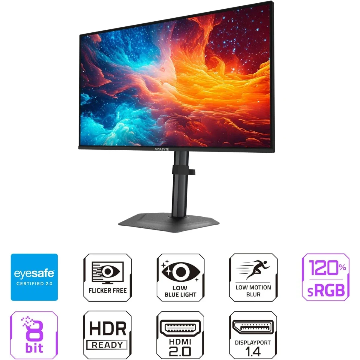 شاشة ألعاب GIGABYTE G25F2 مقاس 25 إنش SuperSpeed IPS FHD بتردد 200Hz وزمن 1ms، سوداء - Thumbnail 6