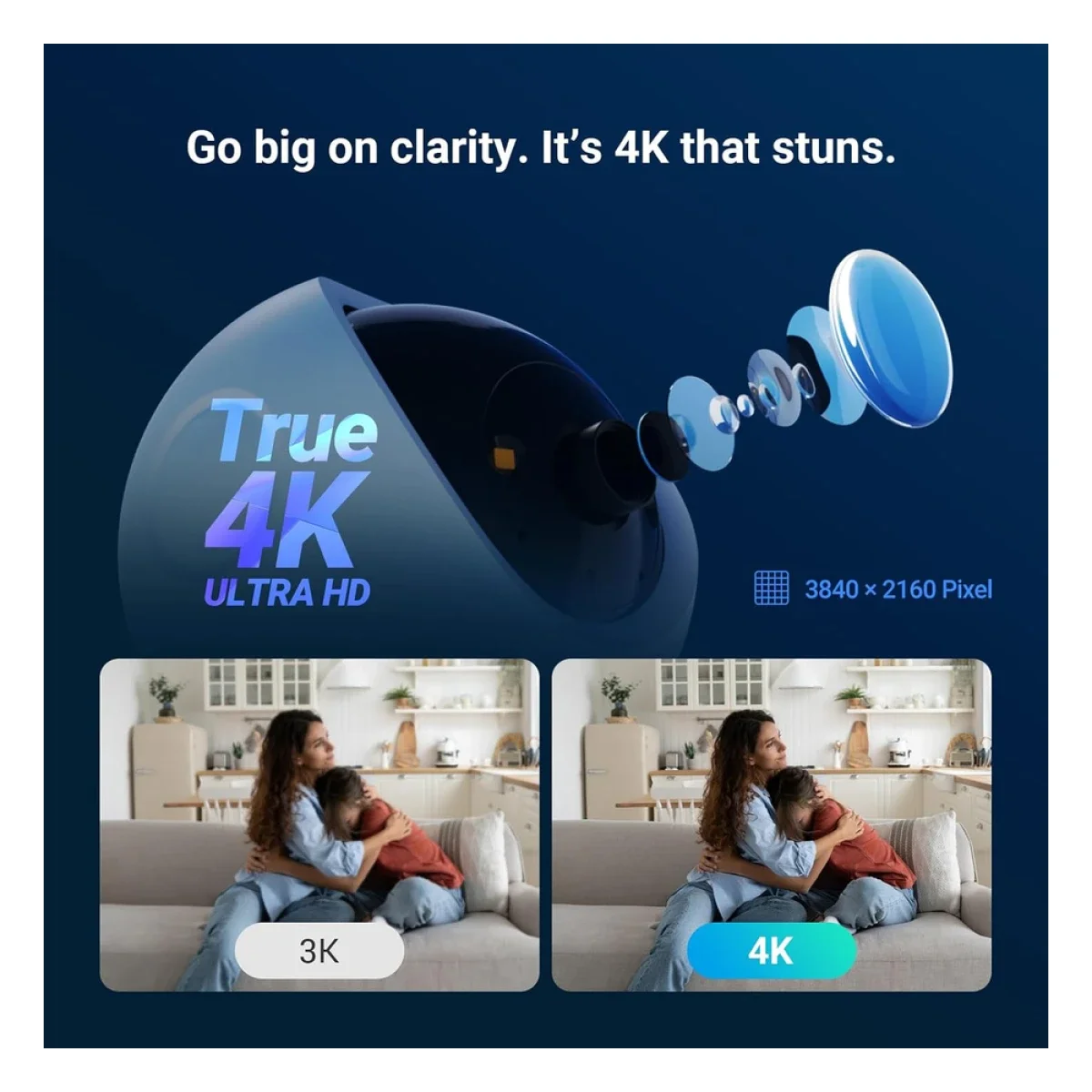 Ezviz H6C G1 4K Indoor Pan & Tilt Wi-Fi Camera with Human & Pet Detection - Thumbnail 3