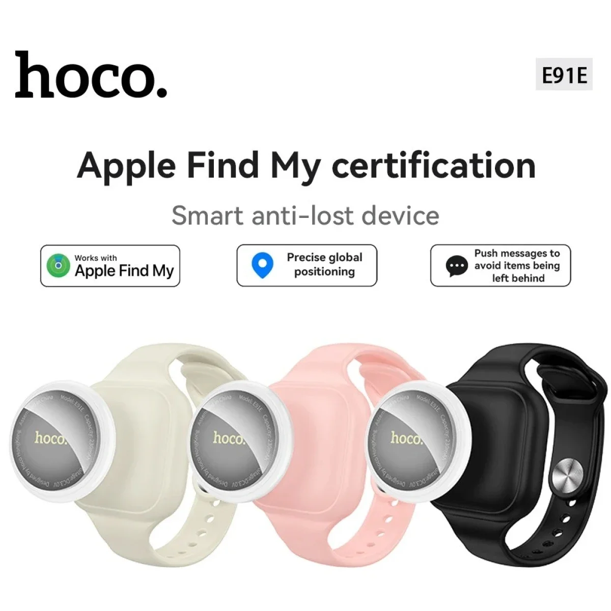 سوار تتبع ذكي مضاد للفقدان HOCO E91E مع Apple Find My - أسود - Image 2