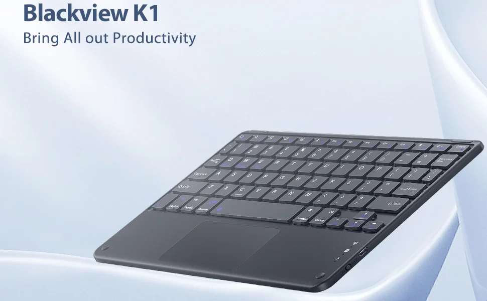 لوحة مفاتيح BlackView K1 بلوتوث مع لوحة لمس وتخطيط QWERTY لأجهزة iOS وAndroid وWindows - Image 9