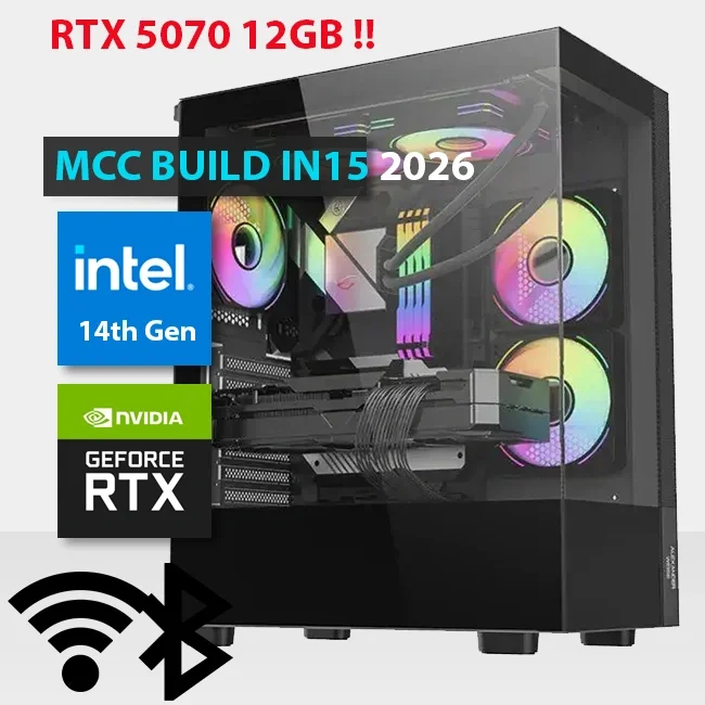 تجميعة كمبيوتر ألعاب Intel Core i5-14400F مع GeForce RTX 5070 12GB