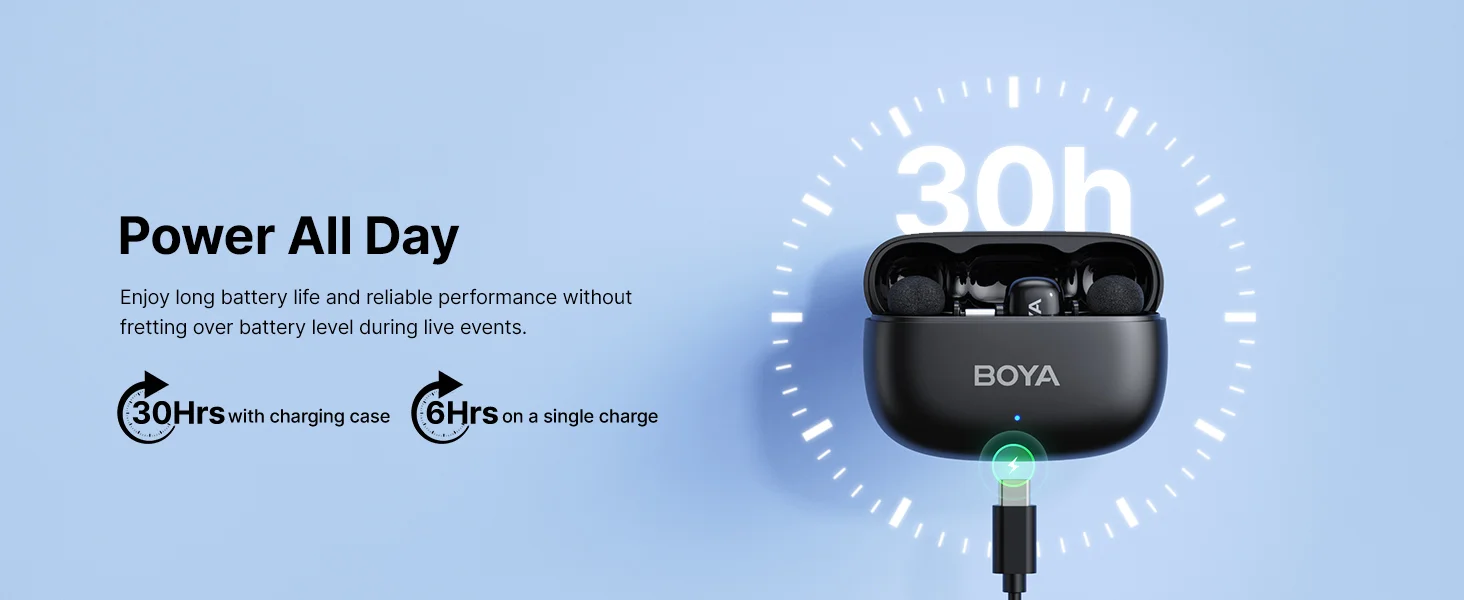 Boya mini 2-02 Type-C Wireless Lavalier Microphones for iPhone 15/16/17 & Android, Silver - Thumbnail 17