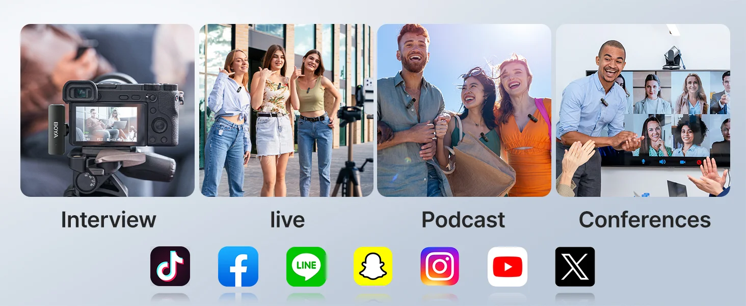 Boya BY-V4U 4-Channel Wireless Lavalier Microphone with USB-C Charging Case - Thumbnail 15