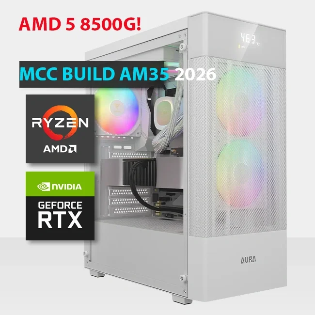 AMD AM35-26 MIDAS Gaming PC Build Ryzen 5 8500G 6-Core with Radeon Graphics