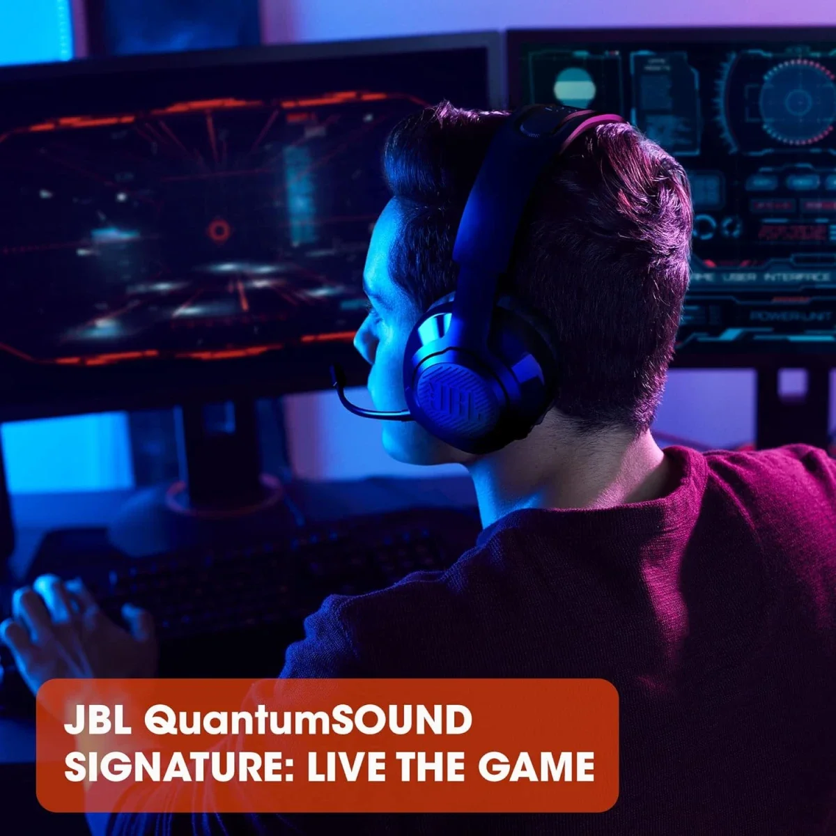 سماعة ألعاب JBL Quantum 350 Wireless لاسلكية مع ميكروفون بوم قابل للفصل وبطارية 22 ساعة، أسود - Thumbnail 3