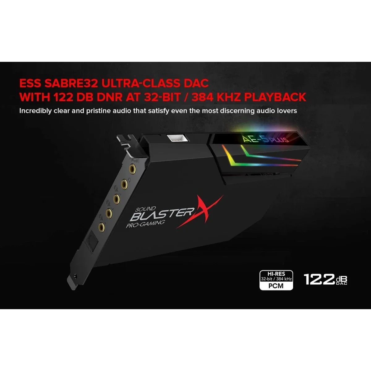 بطاقة صوت للألعاب Creative Sound BlasterX AE-5 Plus PCIe مع DAC - Thumbnail 6