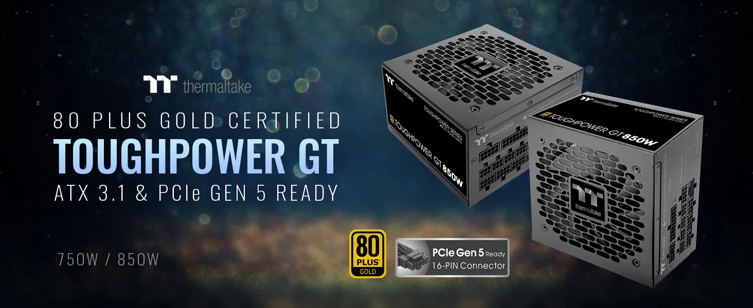 Thermaltake Toughpower GT 850W ATX 3.1 80 PLUS Gold Fully Modular Power Supply Black - Thumbnail 8