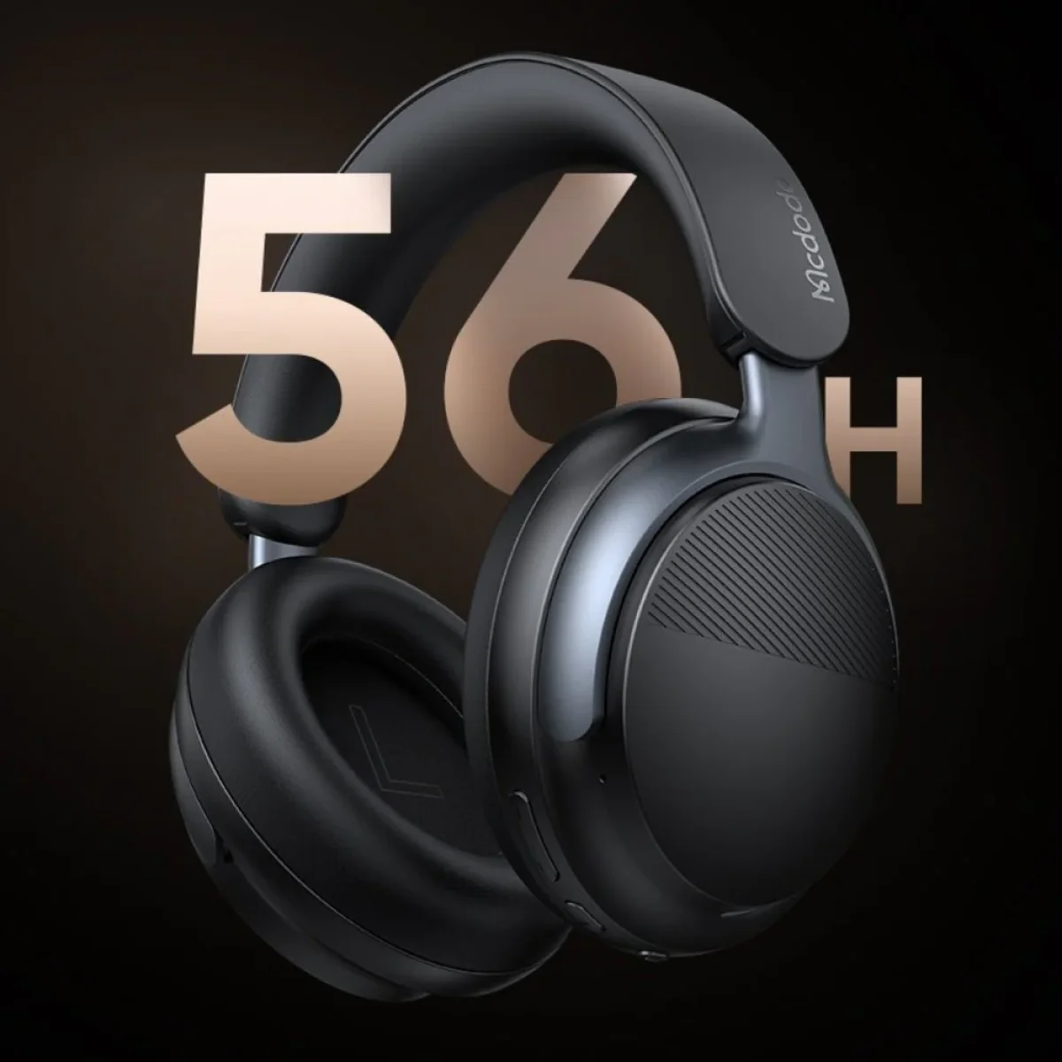 سماعات رأس Mcdodo HP-142 T02 لاسلكية فوق الأذن بعزل ضوضاء ANC، 56 ساعة، Bluetooth 5.4، أسود - Image 2