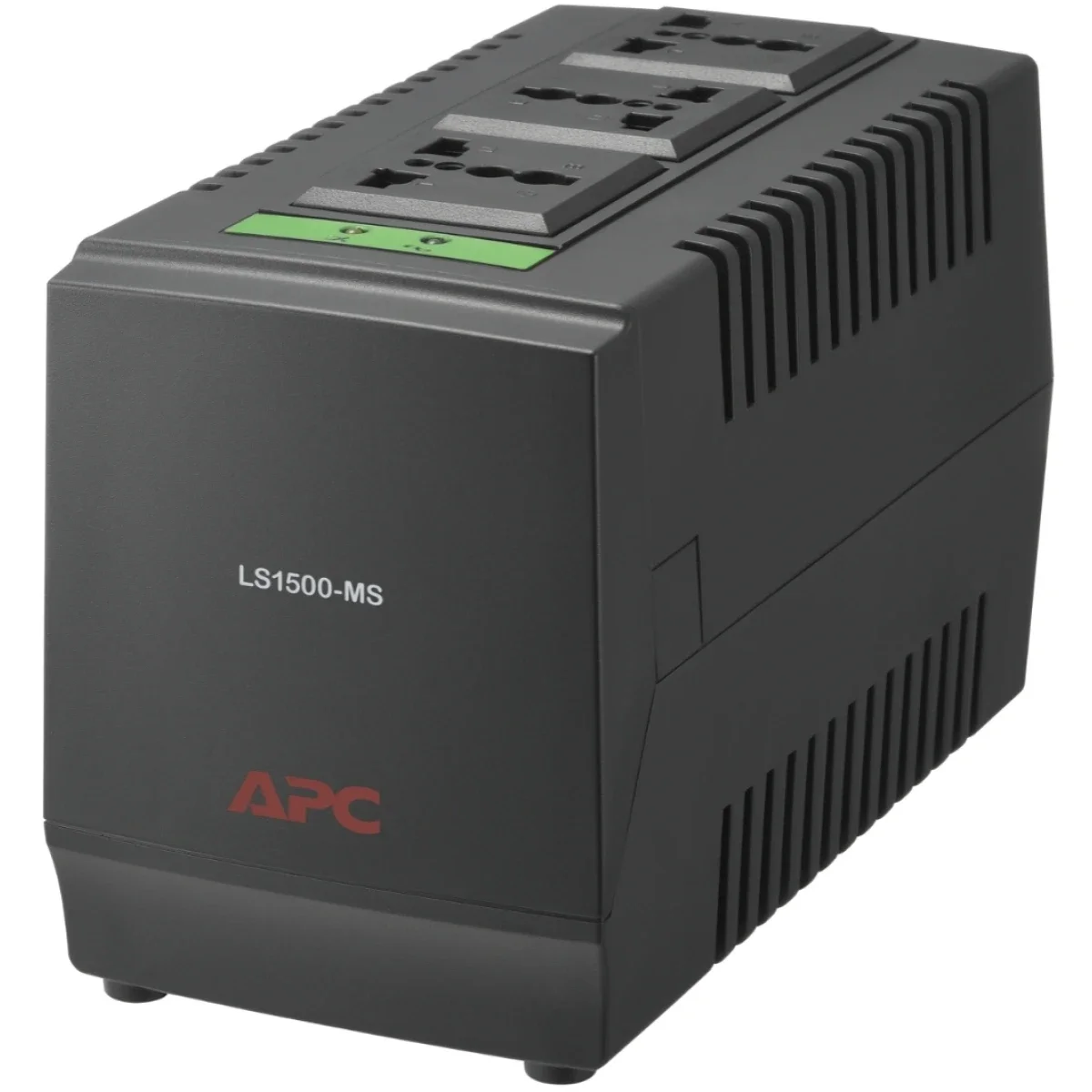 منظم جهد تلقائي APC Line-R بقدرة 1500VA و750W مع 3 مقابس عالمية، 230V، أسود