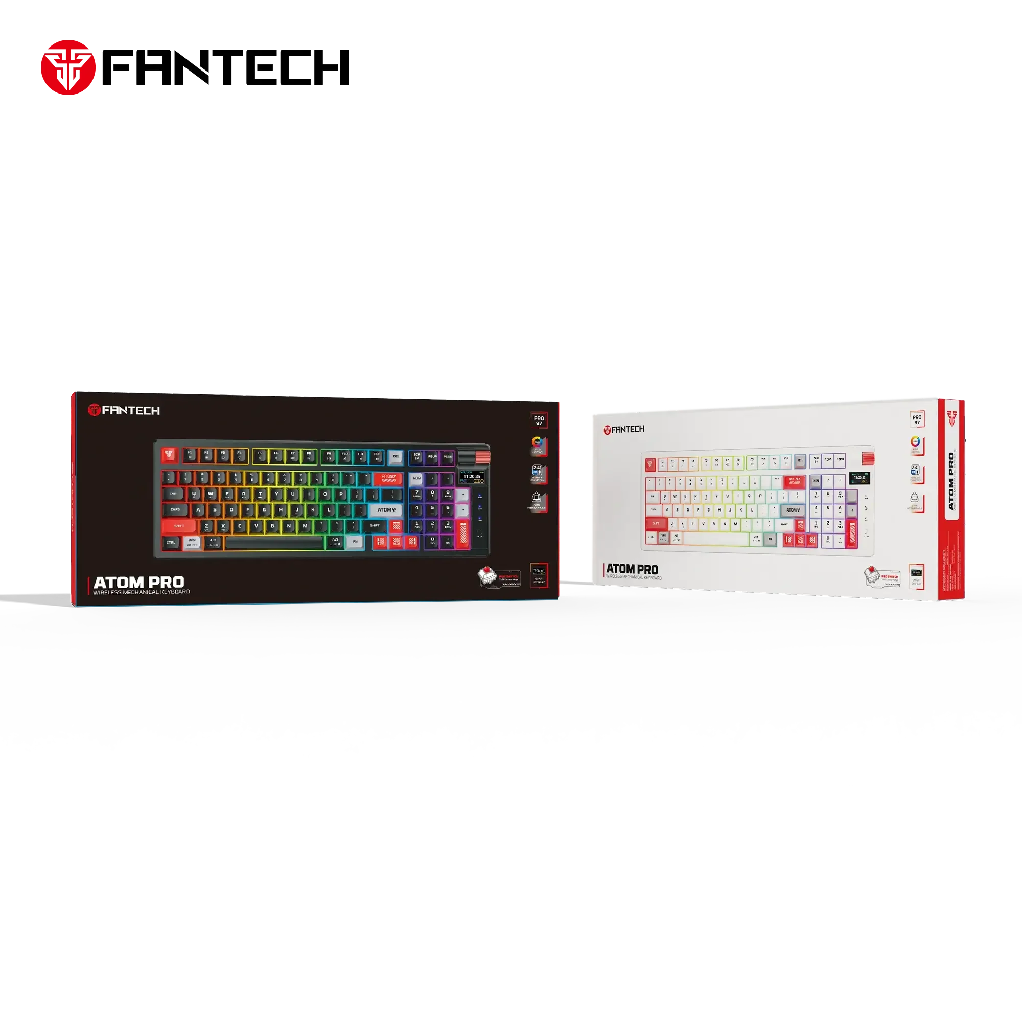 Fantech MK918 Atom Pro97 Wireless Mechanical Gaming Keyboard White - Thumbnail 3