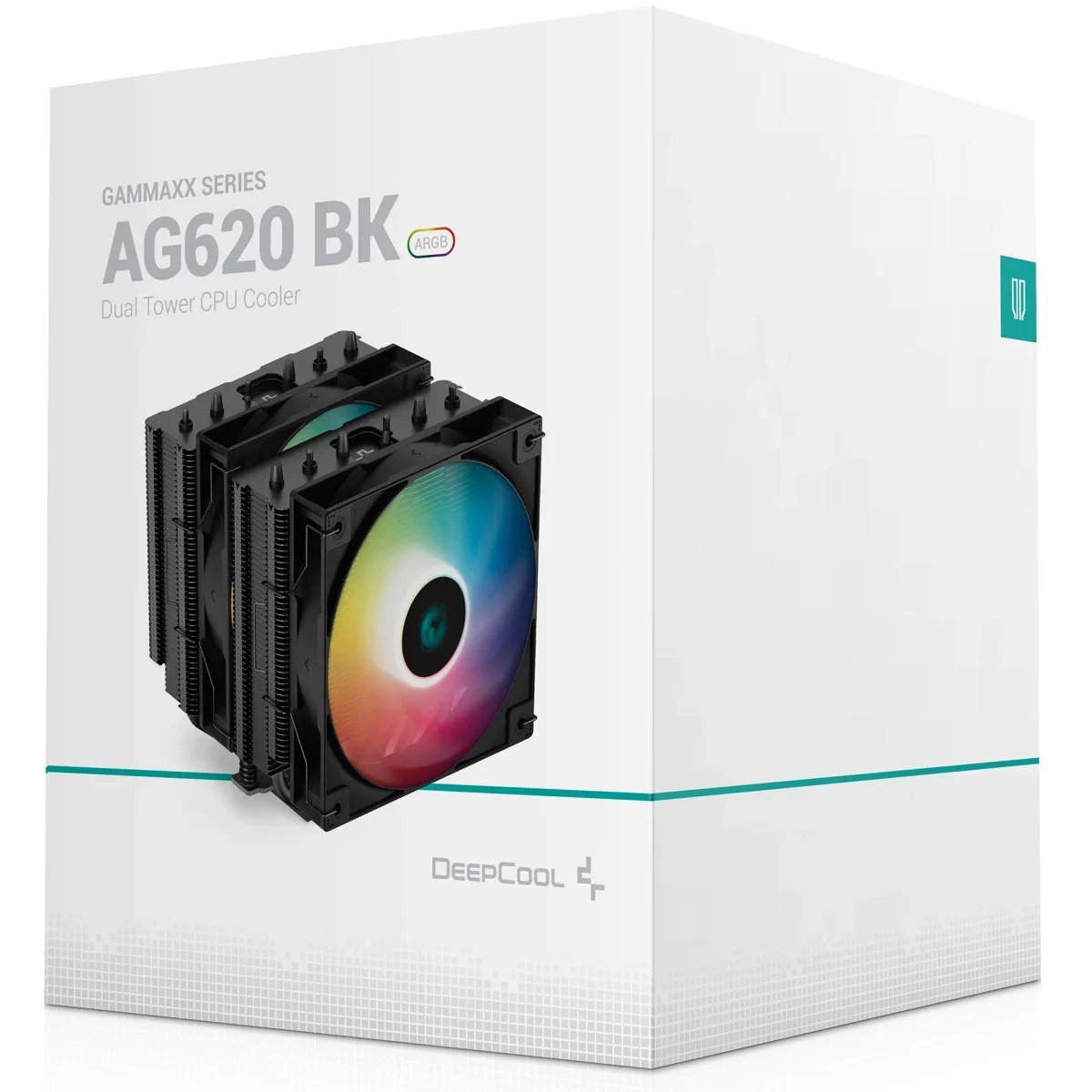 مبرد معالج هوائي DeepCool GAMMAXX أسود ببرجين وإضاءة ARGB، قدرة 260 واط و6 أنابيب نحاسية ومروحة PWM قياس 120 مم AG620 BK ARGB - Image 2