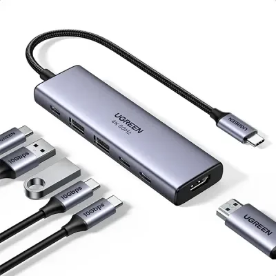 Ugreen 35999 USB-C 6-in-1 Multiport Adapter 4K 60Hz with USB 3.2 and PD 10Gbps - Image 3