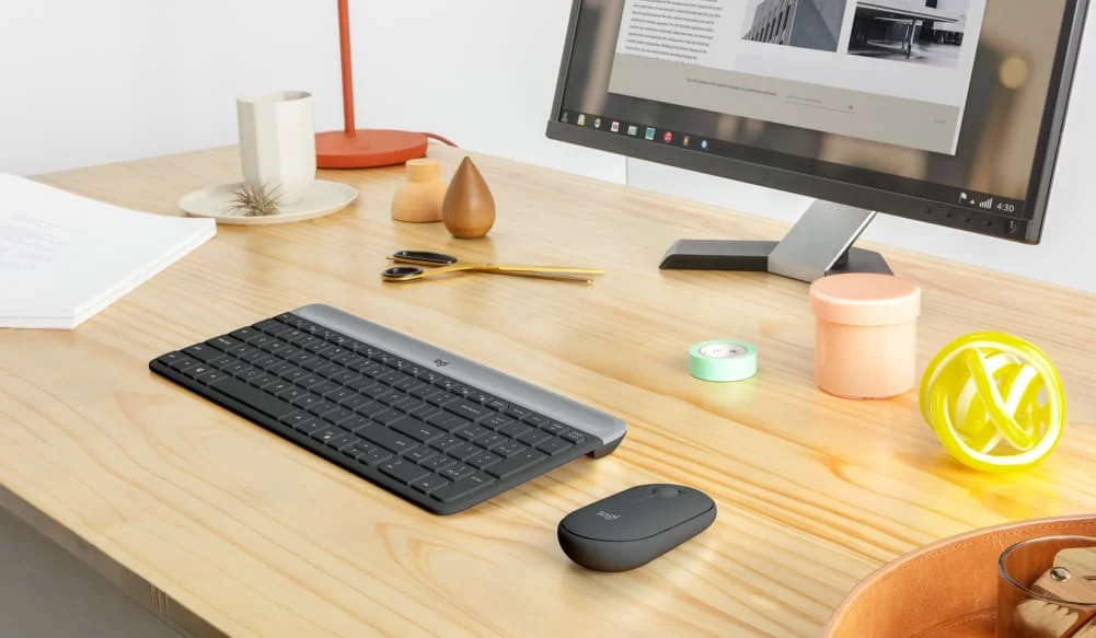 مجموعة لوحة مفاتيح وفأرة لاسلكية Logitech MK470 Slim بتخطيط عربي/إنجليزي - Image 4