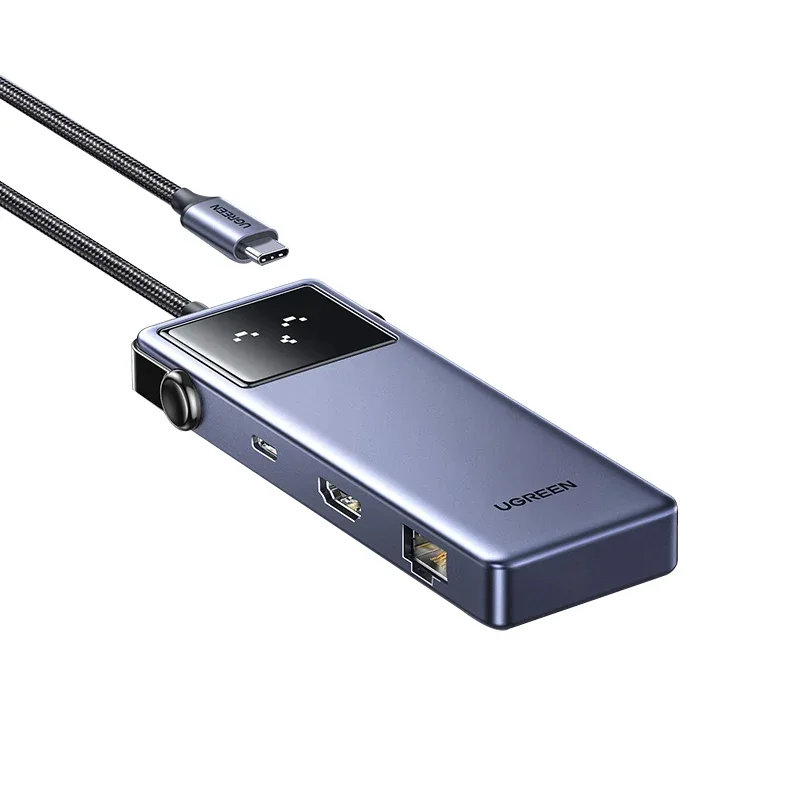 موزع منافذ Ugreen UNO USB-C ‏7 في 1 مع HDMI وUSB-C و3 منافذ USB-A وRJ45 وشحن PD – 45155 CM888