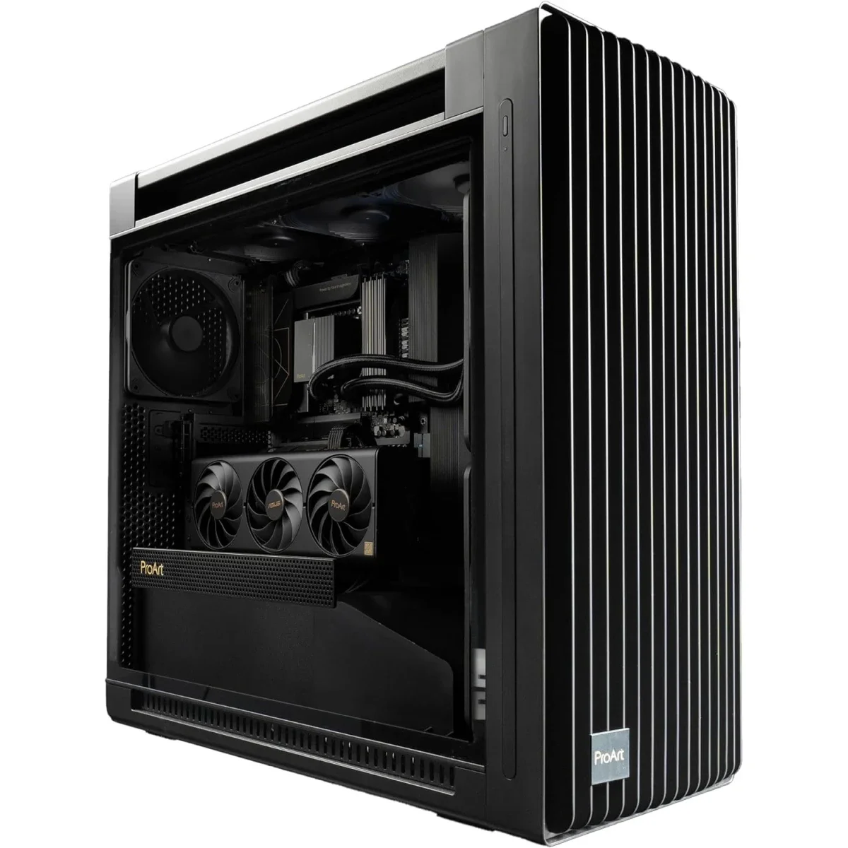 هيكل كمبيوتر Asus ProArt PA602 E-ATX ميد تاور مع دعم رادياتير 420 مم ومراوح مزدوجة 200 مم - Image 2
