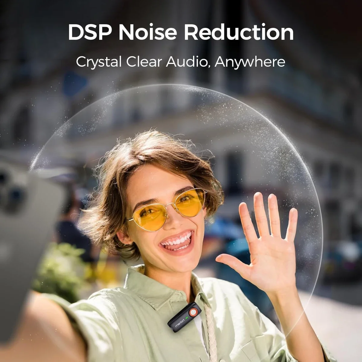 ميكروفون لافالير لاسلكي Hohem MIC-01 مع إلغاء ضوضاء DSP وبطارية 20 ساعة و2 TX + 1 RX، أسود - Image 2