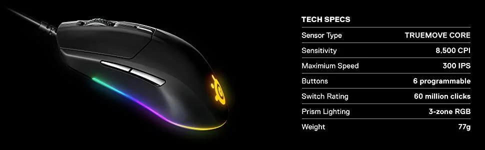 SteelSeries Rival 3 Lightweight Optical Gaming Mouse - Thumbnail 6