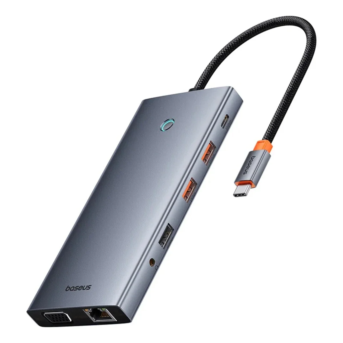 Baseus PortalJoy Series 13-Port USB-C Hub with Dual HDMI 4K@60Hz, DP 4K@120Hz, VGA, RJ45, SD/TF and 100W PD - Space Grey