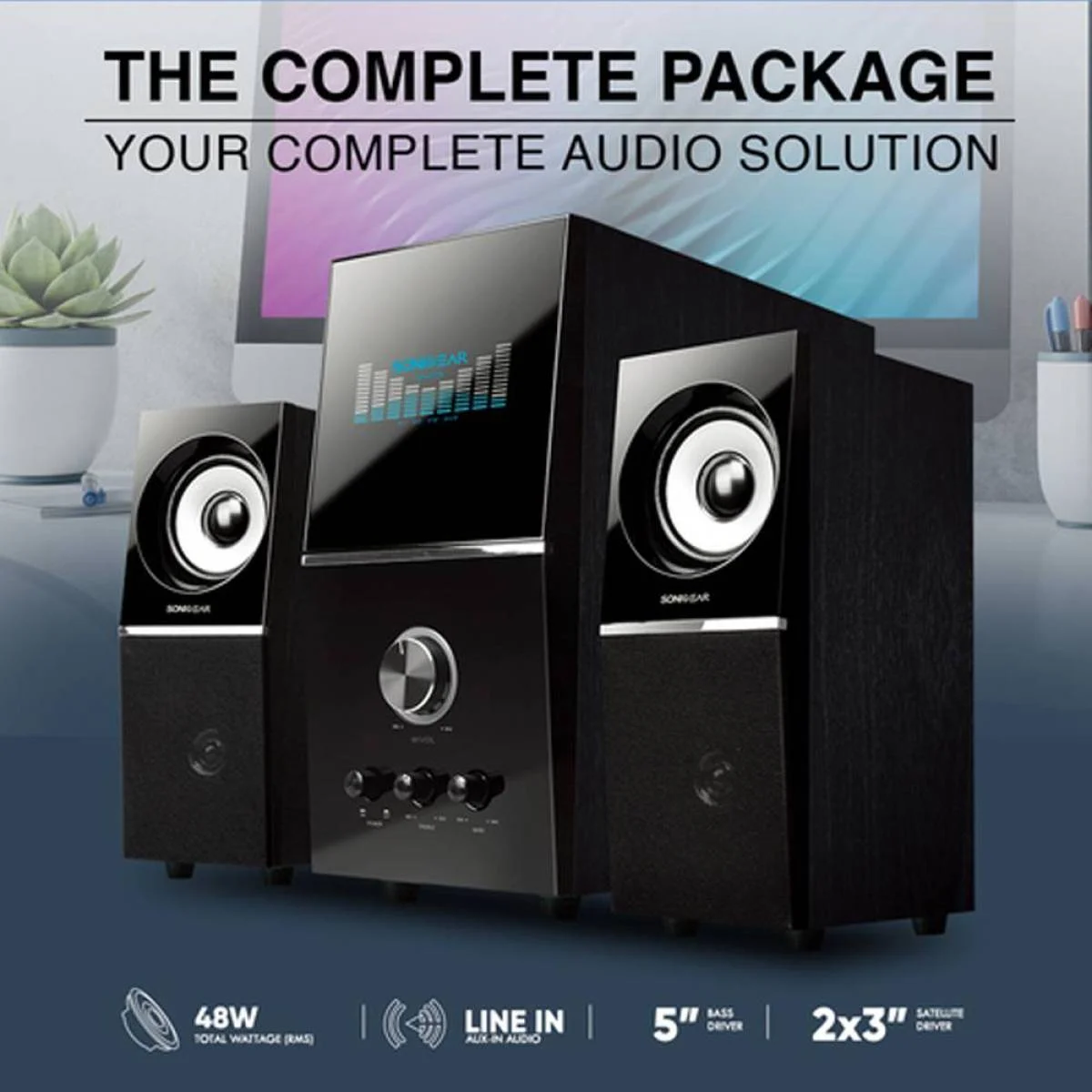 نظام سماعات مالتي ميديا SonicGear Evo 5 Pro بلوتوث 2.1 مع سب ووفر 5 إنش وقوة 96 واط