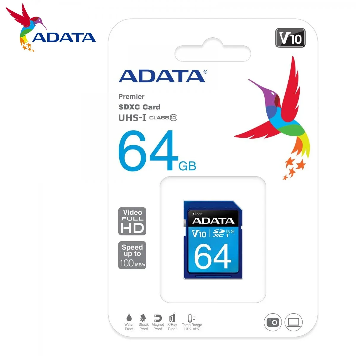 كرت ذاكرة ADATA ADATA-ASDX64GUICL10-R ‏SDXC سعة 64GB فئة 10