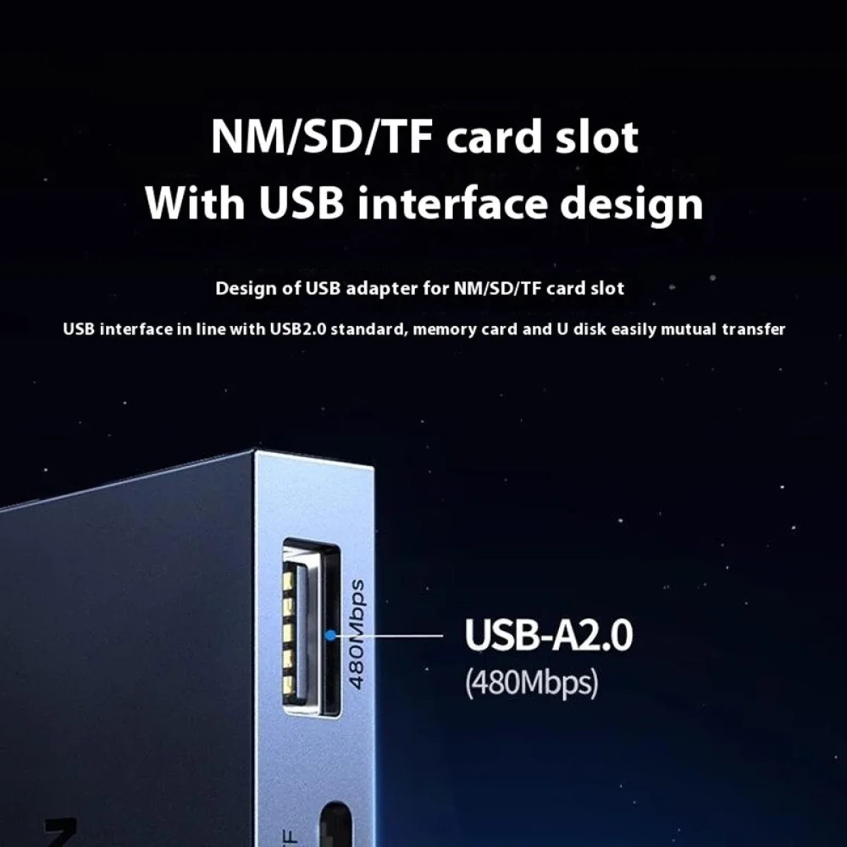 Ugreen 45178 2-in-1 USB-A & USB-C SD, microSD/TF and NM Card Reader - Image 3