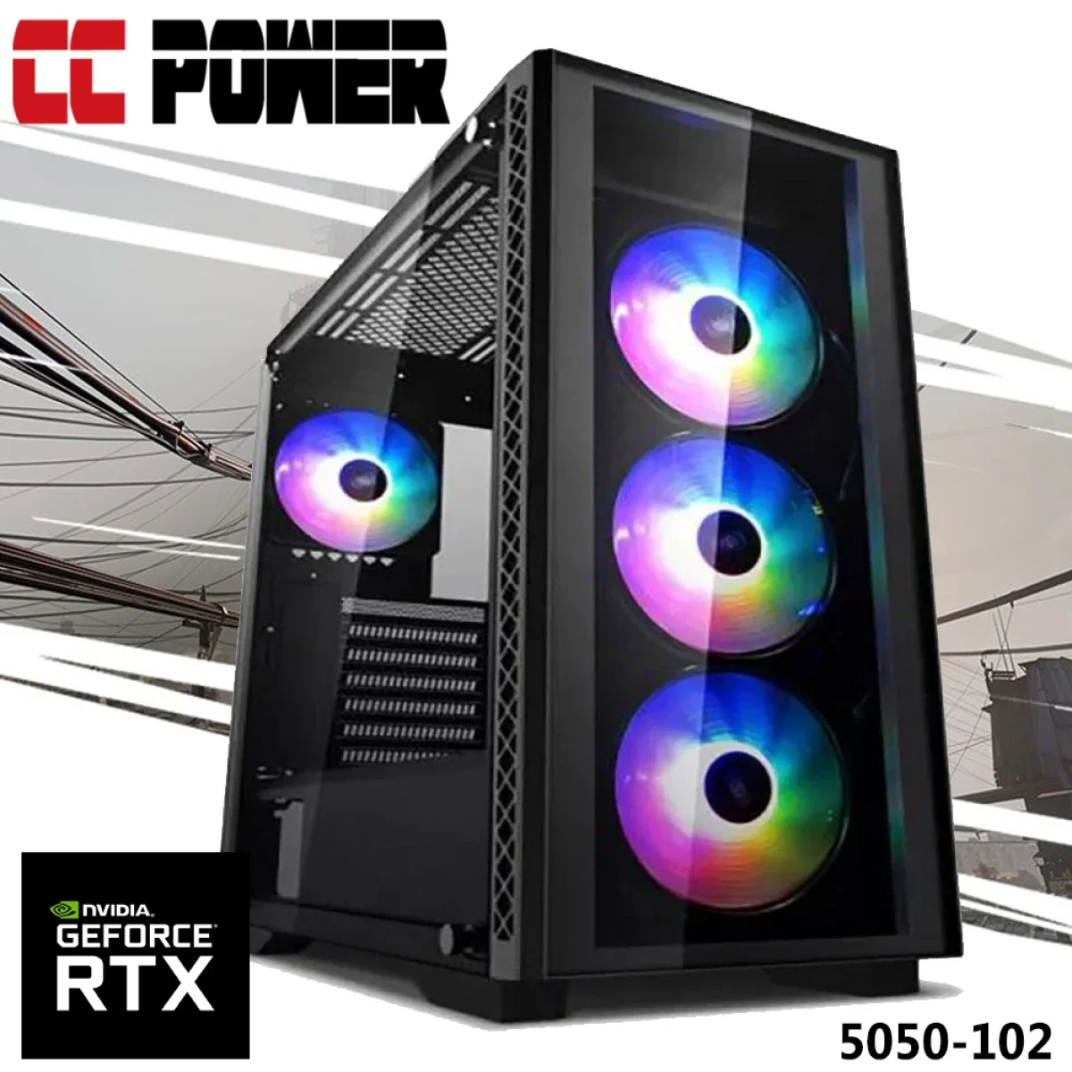 City Center Computers CC Power 5050-102 Gaming PC Intel Core i5-12400F RTX 5050 16GB RAM 500GB SSD