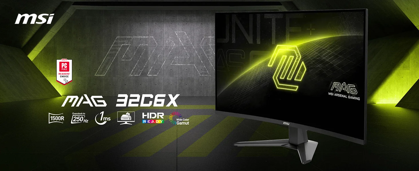 شاشة ألعاب MSI MAG 32C6X منحنية 31.5 إنش FHD 1920 x 1080، انحناء 1500R، 250 هرتز، 1 مللي ثانية، Adaptive-Sync، HDR Ready، أسود، كفالة 3 سنوات - Thumbnail 10