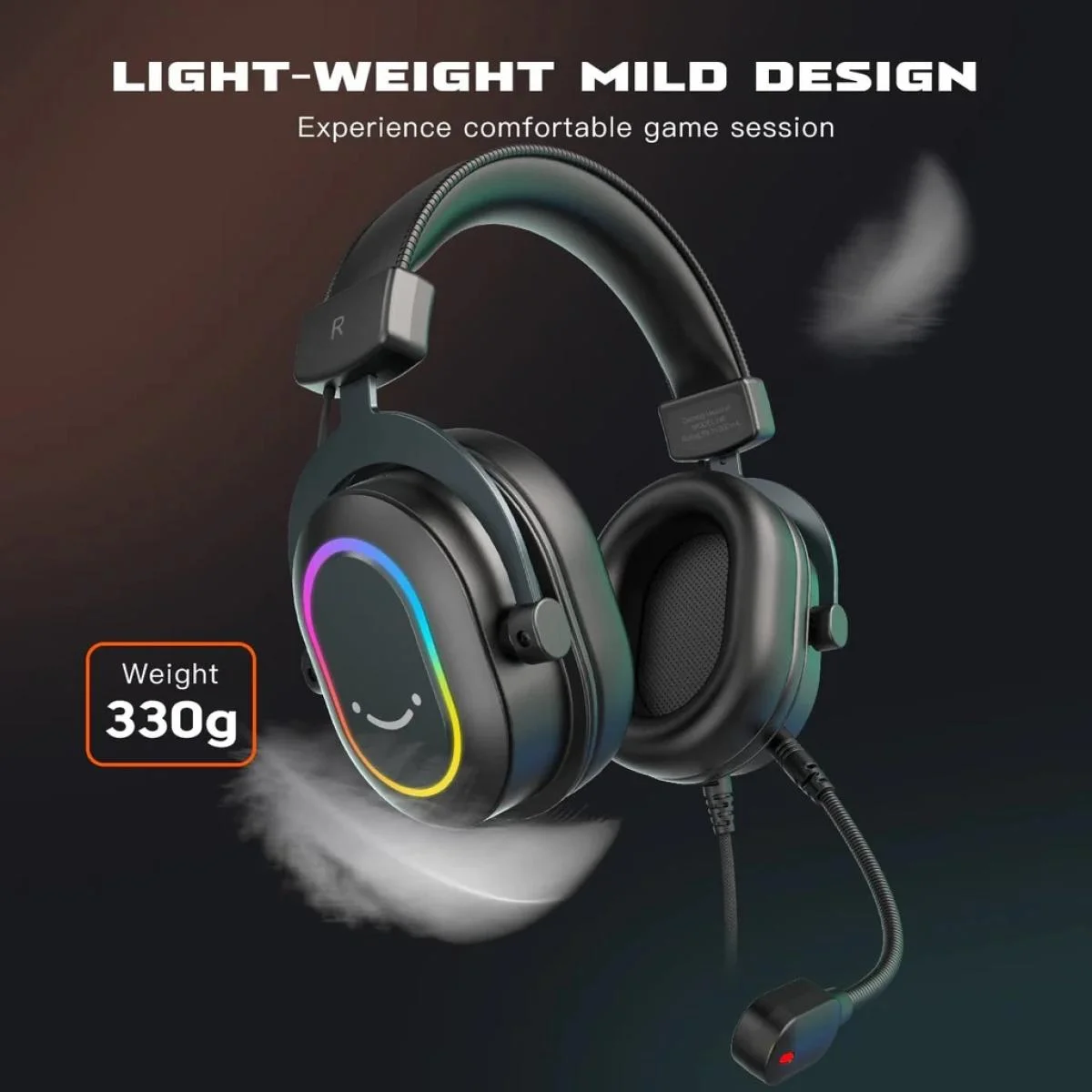 سماعة ألعاب FIFINE H6 AmpliGame USB بإضاءة RGB وصوت محيطي 7.1 - Image 2