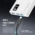 Promate Bolt-10Pro 10000mAh Ultra-Slim 10W Power Bank with USB-C and Dual USB - White - Thumbnail 13