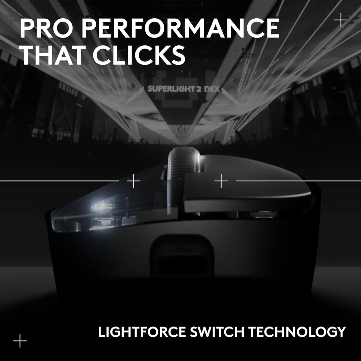 ماوس ألعاب Logitech G PRO X SUPERLIGHT 2 DEX لاسلكي، 44K DPI، أسود - Thumbnail 5