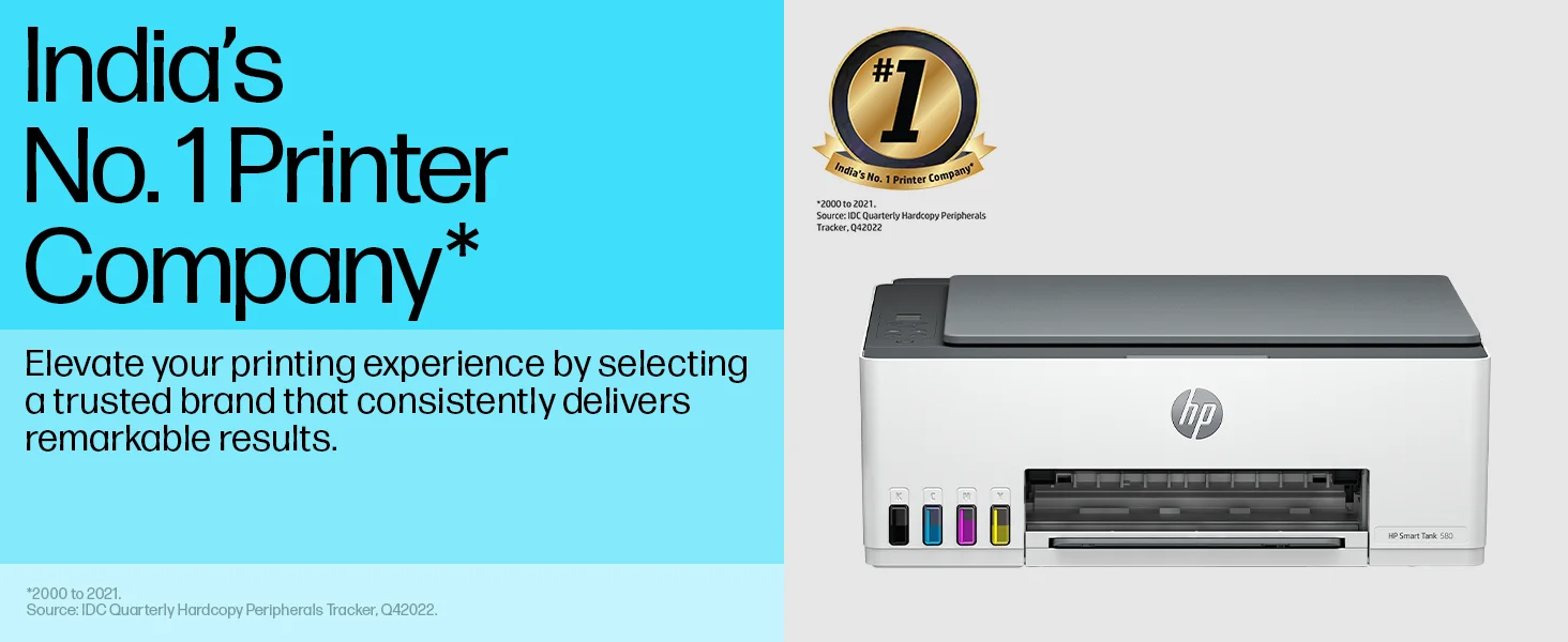 طابعة HP Smart Tank 580 متعددة الوظائف بخزان حبر لاسلكية ملونة - Image 19
