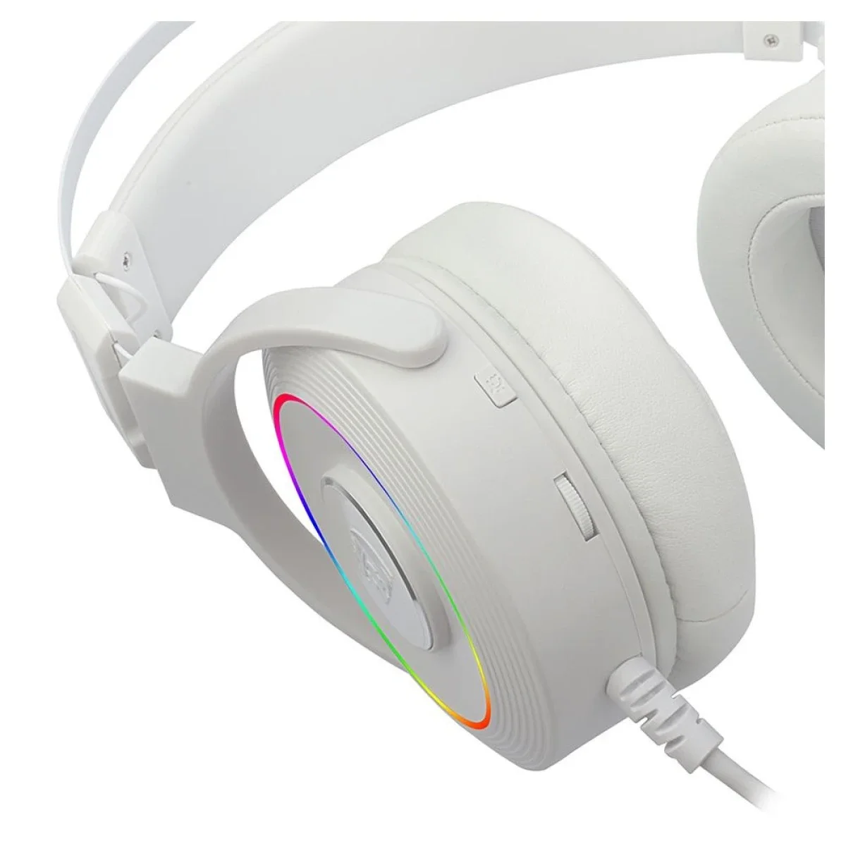 سماعة ألعاب Redragon H320 Lamia بيضاء USB بصوت محيطي افتراضي 7.1 وحامل RGB - Image 4