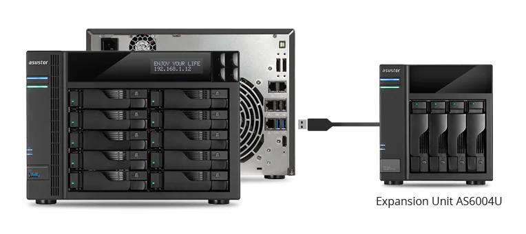 وحدة توسعة NAS Asustor AS6004U بأربع فتحات USB 3.0 تاور - Image 2