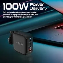 شاحن Promate GaNPort4-100PD GaN بقدرة 100 واط و4 منافذ USB-C - Thumbnail 11