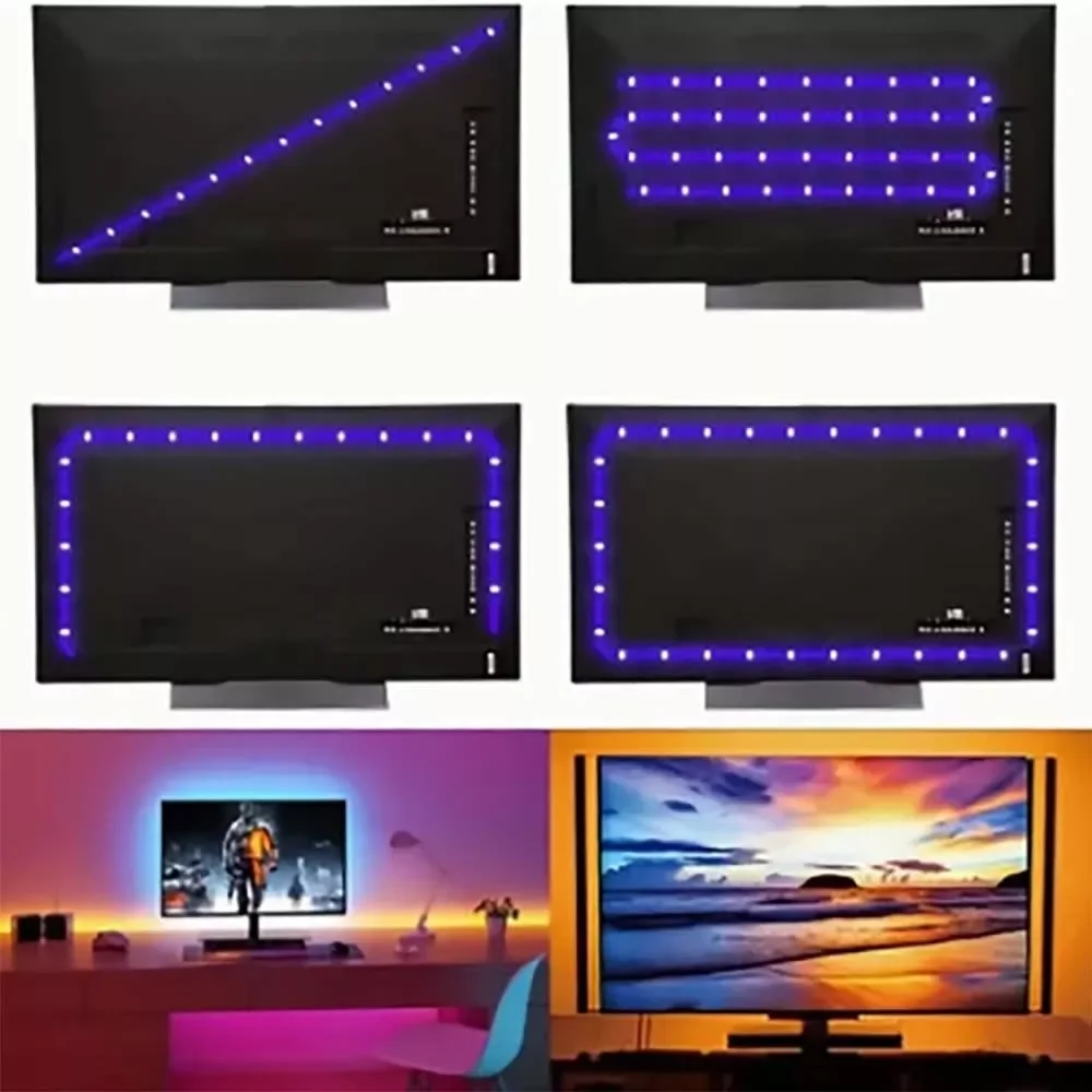 شريط إضاءة LED ذكي RGB بطول 5 متر يعمل عبر USB بتحكم بلوتوث وتطبيق - Thumbnail 6