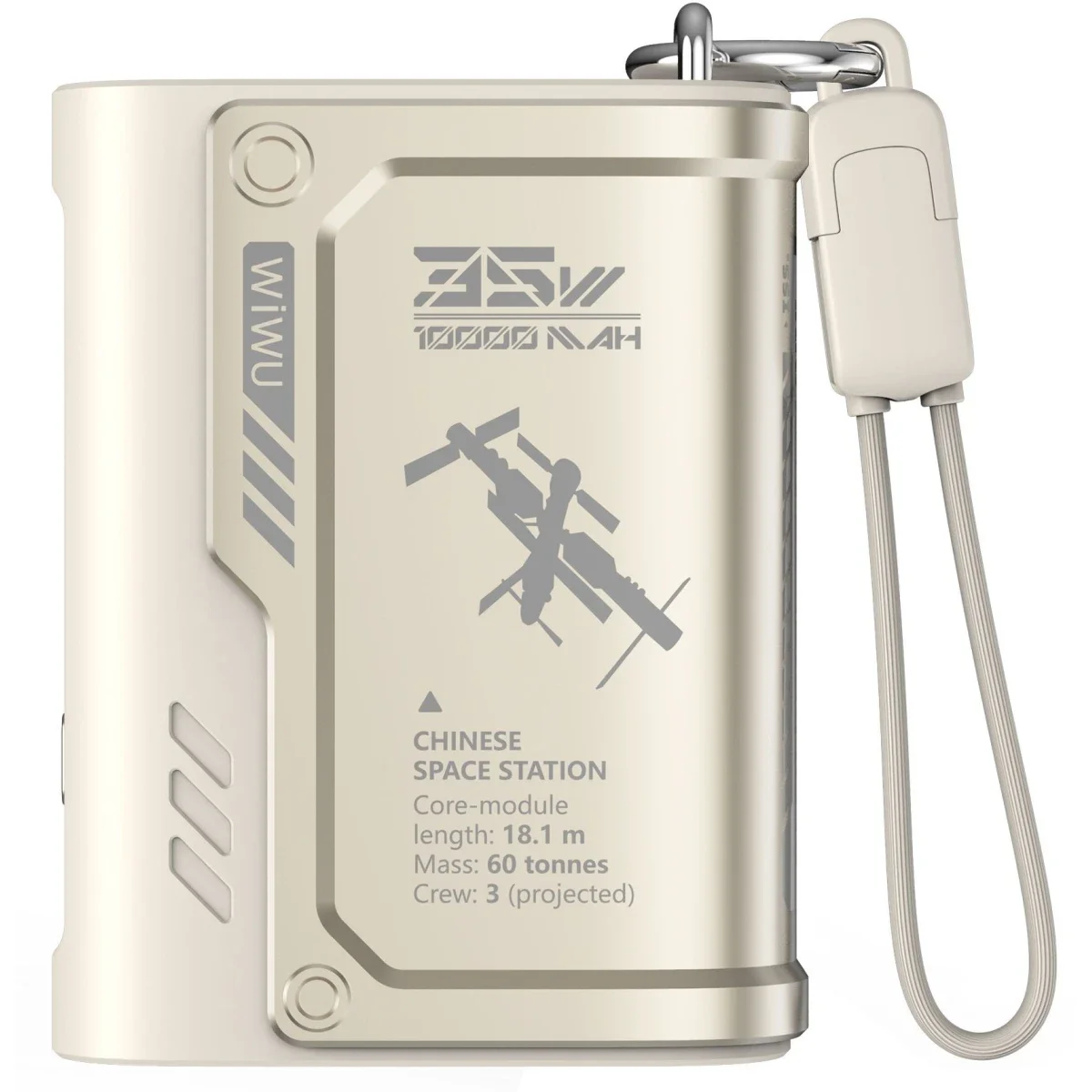 باور بانك WIWU Wi-P026 Shield بسعة 10000mA وشحن سريع PD 35W - ذهبي تيتانيوم - Thumbnail 2