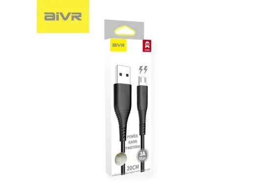 كيبل Micro USB AIVR K002-M بطول 20 سم شحن حتى 3 أمبير - Image 2