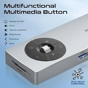 Promate ComandHub-Pro 14-in-1 USB-C Multiport Hub with 100W PD, 4K 60Hz HDMI & Gigabit Ethernet - Thumbnail 9