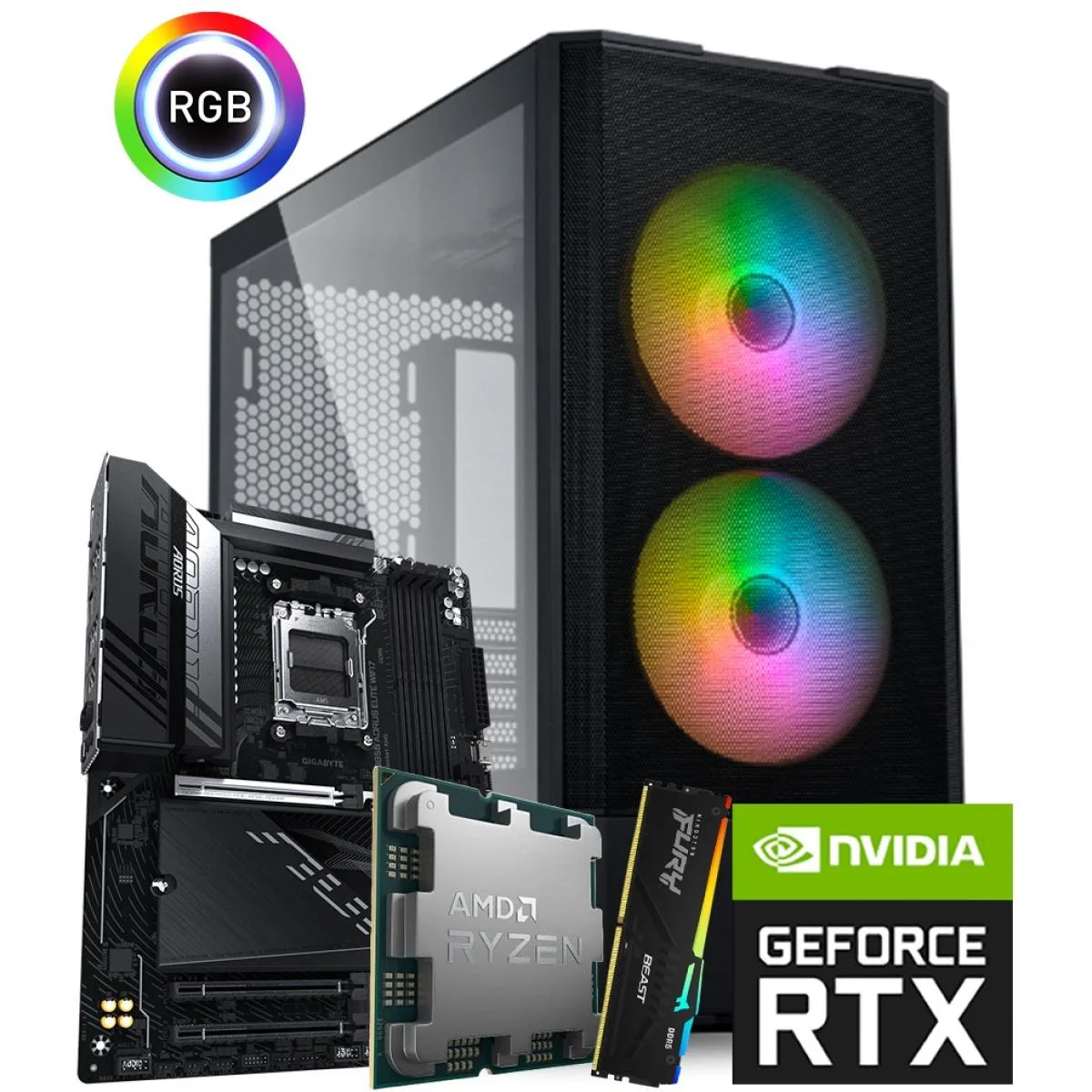 AMD Ryzen 7 7800X3D Gaming PC Build with RTX 5070 Ti 16GB and 32GB RAM