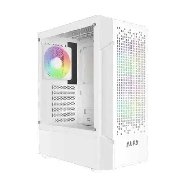 صندوق ألعاب GAMDIAS AURA GC7 ARGB ميد تاور باللون الأبيض - Thumbnail 4