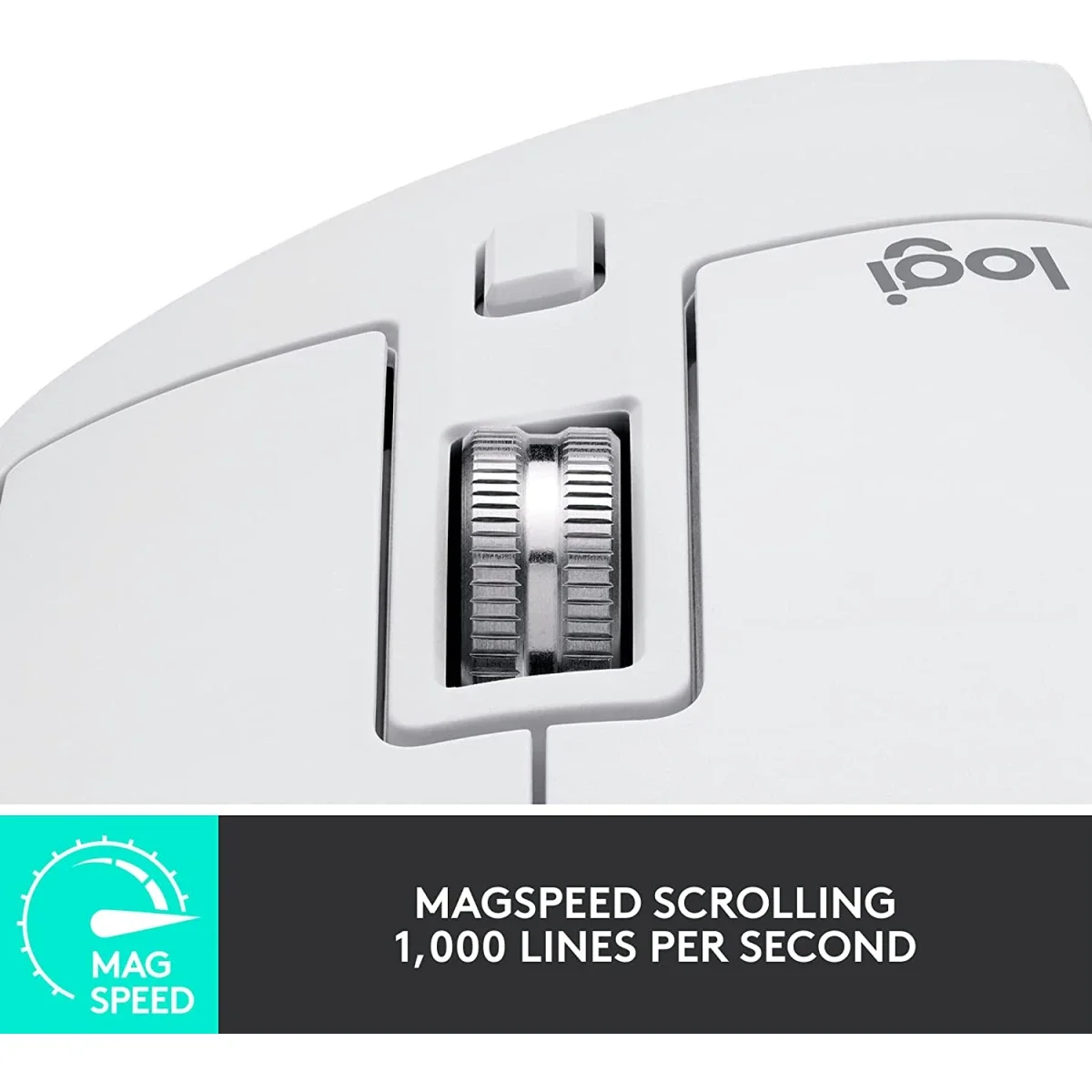 Logitech MX Master 3S Wireless Performance Mouse, 8K DPI, Pale Grey - Thumbnail 4