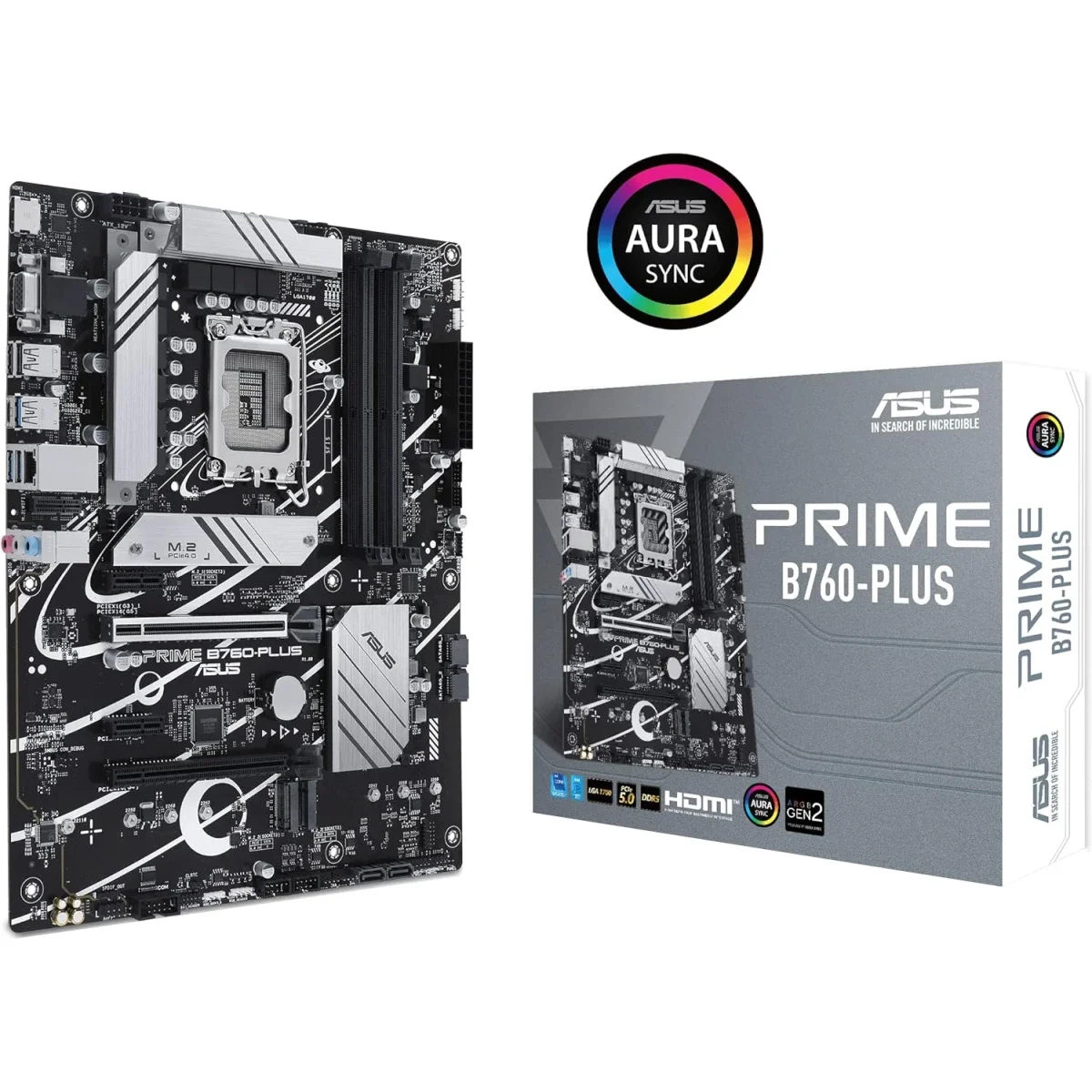 لوحة أم Asus PRIME B760-PLUS DDR5 ATX لمعالجات Intel الجيل 14/13، PCIe 5.0، 3x M.2، USB Type-C