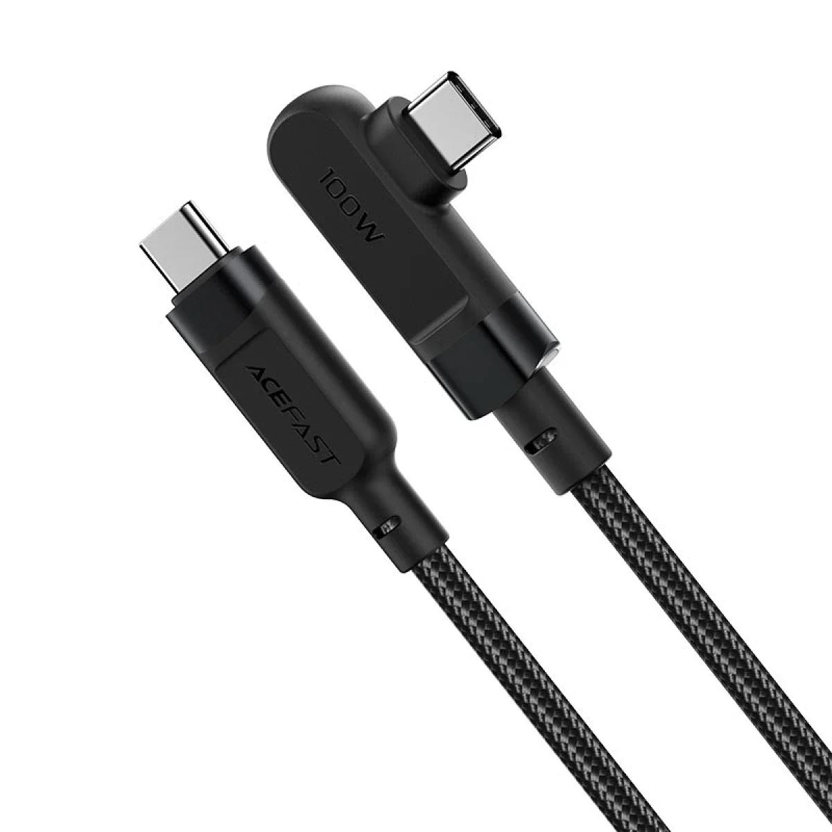 كابل ACEFAST C5-03 من USB-C إلى USB-C للشحن ونقل البيانات بزاوية قائمة 100 واط 2 متر - أسود - Image 3